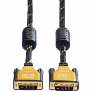 Roline Gold 1 m DVI-D Videokabel - Cable for Monitor, Videogerät - Unterstützt bis zu3840 x 2160 - Abschirmung - Golden Be