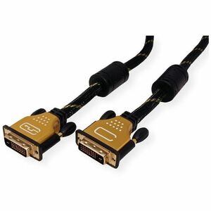 Roline Gold 10 m DVI Videokabel - Cable for Videogerät, Monitor - Unterstützt bis zu3840 x 2160 - Abschirmung - Golden Bes