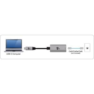 IOGEAR GigaLinq Pro 3.1, USB 3.1 Type-C to Gigabit Ethernet Adapter - USB 3.1 (Gen 1) Type C - 1 Port(s) - 1 - Twisted Pai