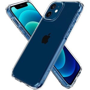 Spigen Ultra Hybrid Case for Apple iPhone 12 mini Smartphone - Crystal Clear - Thermoplastic Polyurethane (TPU), Polycarbo
