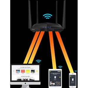Tenda AC10U Wi-Fi 5 IEEE 802.11ac Ethernet Wireless Router - 2.40 GHz ISM Band - 5 GHz UNII Band - 145.88 MB/s Wireless Sp