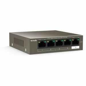 Tenda G1105P-4-63W 5 Ports Ethernet Switch - Gigabit Ethernet - 10/100/1000Base-T - 2 Layer Supported - 58 W Power Consump