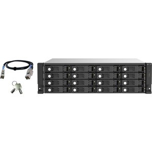 QNAP TL-R1620SEP-RP Drive Enclosure SATA/600 - Mini-SAS HD Host Interface - 3U Rack-mountable - Hot Swappable Bays - 16 x 