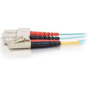 C2G 3m LC-SC 10Gb 50/125 Duplex Multimode OM3 Fiber Cable - Aqua - 10ft - 3m LC-SC 10Gb 50/125 Duplex Multimode OM3 Fiber 