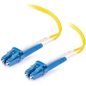 C2G 3m LC-LC 9/125 OS2 Duplex Single-Mode PVC Fiber Optic Cable - Yellow - 9.84 ft Fiber Optic Network Cable for Network D