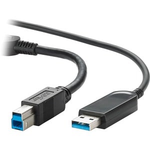 Vaddio 66ft USB 3.2 B to USB A Cable - USB 3.2 Gen 2 to USB A - Active Optical Cable - Plenum Rated - Black - 65.62 ft Fib