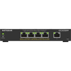 Netgear GS300 GS305EPP 5 Ports Manageable Ethernet Switch - Gigabit Ethernet - 10/100/1000Base-T - 3 Layer Supported - 120