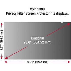 ViewSonic 34" Privacy Filter Screen Protector for ultra-Widescreen (21:9) LCD Monitor Lightweight Anti-glare and Anti-scra