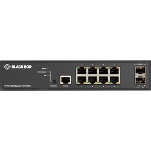 Black Box LPB3000 Ethernet Switch - 8 Ports - Manageable - Gigabit Ethernet, 10 Gigabit Ethernet - 10/100/1000Base-T, 10GB