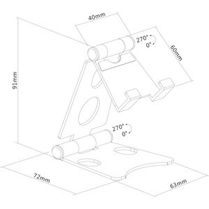 Neomounts by Newstar Neomounts Pro Height Adjustable Smartphone Stand - Up to 11.9 cm (4.7") Screen Support - 9.1 cm Heigh