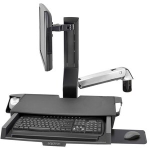 Ergotron StyleView 安装臂 用于 键盘, 显示器, 条形码扫描器, 鼠标, 腕托 - 抛光铝 - 1 显示器支持 - 61 cm (24") 支持屏幕 - 14.51 kg 承载量 - 75 x 75, 100 x 100 -