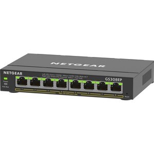 Netgear 8-Port Gigabit Ethernet PoE+ Smart Managed Plus Switch - 8 Ports - Manageable - 2 Layer Supported - 62 W PoE Budge