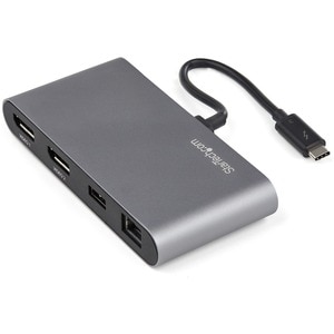 StarTech.com Thunderbolt 3 Docking Station for Notebook - Black, Silver - 2 Displays Supported - 4K - 3840 x 2160 - 1 x US