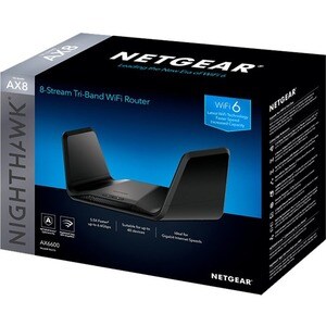 Netgear Nighthawk AX8 RAX70 Wi-Fi 6 IEEE 802.11ax Ethernet Wireless Router - 2.40 GHz ISM Band - 5 GHz UNII Band - 6 x Ant