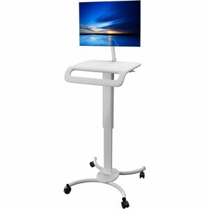 CTA Digital Height-Adjustable Rolling Medical Workstation Cart with VESA Plate - 4 Casters - 1