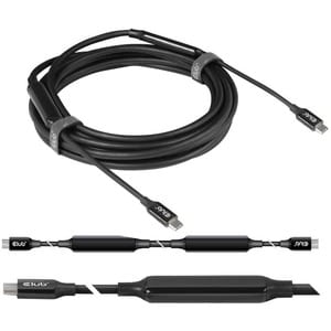 Club 3D USB 3.2 Gen2 Type C to C Active Bi-directional Cable 8K60Hz M/M 5m/16.4ft - 16.40 ft USB-C Data Transfer/Power Cab