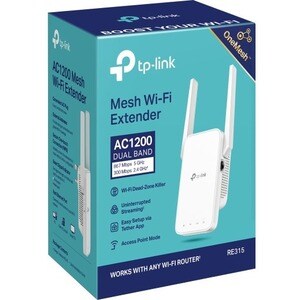 TP-Link RE315 Dual Band IEEE 802.11ac 1.17 Gbit/s Wireless Range Extender - 2.40 GHz, 5 GHz - 2 x External Antenna(s) - Ex