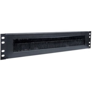 Intellinet 19" Cable Entry Panel, 2U, with Brush Insert, Black - Cable Panel - 2U Rack Height x 19˘ Panel Width - Steel