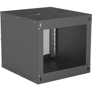 19" Network Cabinet - Wall Mount (Basic), 9U, 560mm Deep, Black, Flatpack, Max 50kg, Usable Depth 500mm, Glass Door, 19" R