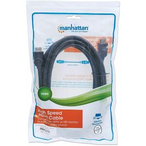 HDMI Cable with Ethernet, 4K@30Hz (High Speed), 5m, Male to Male, Black, Equivalent to Startech HDMIMM15HS (except 40cm lo