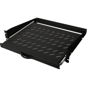 Digitus 2U Rack-mountable Rack Shelf for LAN Switch, Patch Panel - 482.60 mm Rack Width - Jet Black - Steel - 30 kg Maximu