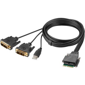 Belkin Modular DVI Dual-Head Host Cable 6 ft. - 6 ft DVI/Modular/USB-A KVM Cable for KVM Console, KVM Switch, Computer, Mo