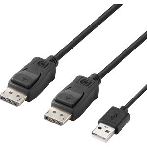 Belkin Modular DP Dual-Head Host Cable 6 ft. - 6 ft DisplayPort/Modular/USB KVM Cable for KVM Console, KVM Switch, Compute