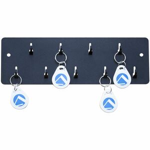 Pyramid Key Rack - 9 Hooks - 3.18" (80.77 mm) Height x 10" (254 mm) Width - for Key, Shop - Steel - Black - Powder Coated 