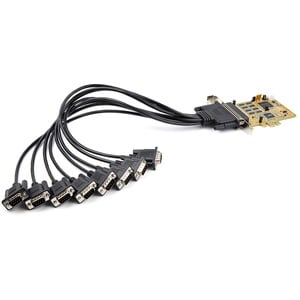 8-Port PCI Express RS232 Serial Adapter Card - PCIe RS232 Serial Card - 16C1050 UART - Multiport Serial DB9 Controller/Exp