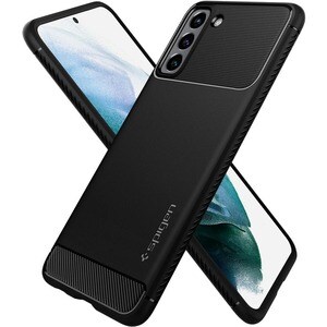 Spigen Rugged Armor Rugged Case for Samsung Galaxy S21 5G, Galaxy S21 Smartphone - Textured with Carbon Fiber - Matte Blac