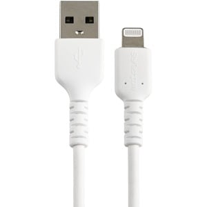 StarTech.com 6 inch/15cm Durable White USB-A to Lightning Cable, Rugged Heavy Duty Charging/Sync Cable for Apple iPhone/iP