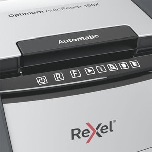 Rexel Optimum AutoFeed+ 150X Paper Shredder - Continuous Shredder - Cross Cut - 8 Per Pass - for shredding Paper Clip, Sta