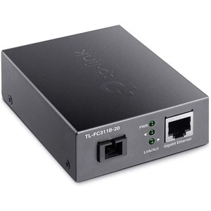 TP-Link TL-FC311B-20 Transceiver/Media Converter - 2 Port(s) - 1 x Network (RJ-45) - 1 x SC - Duplex SC Port - Optical Fib