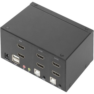 Digitus DS-12860 KVM Switchbox - 2 Computer(s) - 1 Local User(s) - 3840 x 2160 - 5 x USB - 6 x HDMI - Desktop