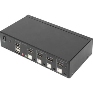 Assmann DS-12880 KVM Switchbox - 4 Computer(s) - 1 Local User(s) - 3840 x 2160 - 7 x USB - 5 x HDMI - Desktop