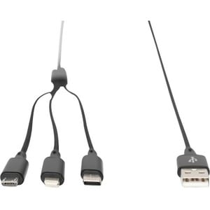 Digitus Ladekabel - 1 m - für iMac, iPhone, iPad, Smartphone, Tablet, Stromspeicher - USB Typ-A / Lightning, Micro-USB, US