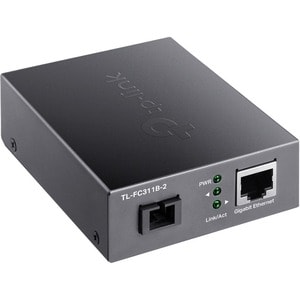 TP-Link TL-FC311B-2 Transceiver/Media Converter - 2 Port(s) - 1 x Network (RJ-45) - 1 x SC - Optical Fiber, Twisted Pair -