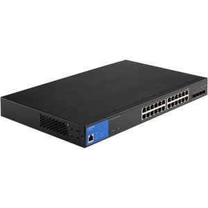 Linksys 24-Port Managed Gigabit PoE+ Switch - 24 Ports - Manageable - TAA Compliant - 3 Layer Supported - Modular - 410 W 