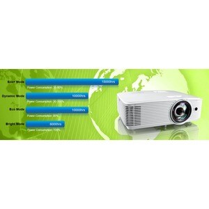 Optoma W309ST Short Throw DLP Projector - 16:10 - 1280 x 800 - Front - 6000 Hour Normal Mode - 10000 Hour Economy Mode - W