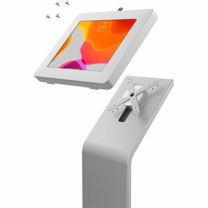 CTA Digital Premium Locking Floor Stand & Enclosure for iPad 10th Gen 10.9â€³ & More (Silver) - Up to 11" Screen Support -