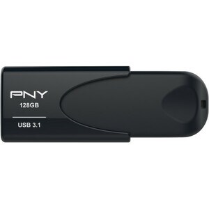 PNY Attaché 4 3.1 128 GB USB 3.1 Type A Flash Drive - Black - 80 MB/s Read Speed - 20 MB/s Write Speed - 1 / Pack