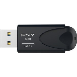 PNY Attaché 4 3.1 64 GB USB 3.1 Type A Flash Drive - Black - 80 MB/s Read Speed - 20 MB/s Write Speed - 1 / Pack