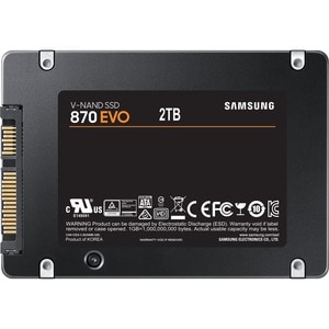 Samsung 870 EVO MZ-77E2T0BW 2 TB Solid State Drive - 2.5" Internal - SATA (SATA/600) - Black - Storage System, Desktop PC,