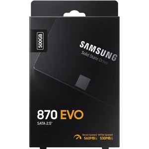 SSD Samsung 870 EVO MZ-77E500B - 2.5" Interne - 500 Go - SATA (SATA/600) - Noir - Ordinateur de bureau, Notebook Appareil 