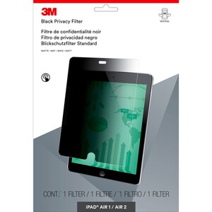 3M Satin Anti-glare Privacy Screen Filter - Black - For 24.6 cm (9.7") iPad Air, iPad Air 2, iPad Pro - 4:3