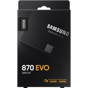Samsung 870 EVO MZ-77E500B 500 GB Solid State Drive - 2.5" Internal - SATA (SATA/600) - Black - Desktop PC, Notebook Devic