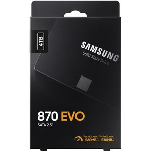 Samsung 870 EVO MZ-77E4T0B 4 TB Solid State Drive - 2.5" Internal - SATA (SATA/600) - Black - Desktop PC, Notebook Device 