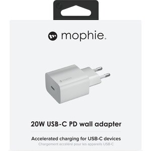 Mophie 20 W AC Adapter - For USB Type C Device - 5 V DC Output