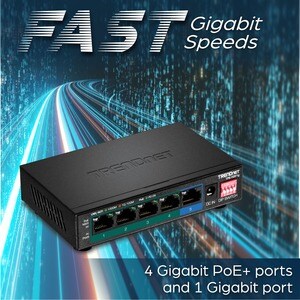 Conmutador Ethernet TRENDnet  TPE-TG51g 5 - Gigabit Ethernet - 1000Base-T - 2 Capa compatible - 64,30 W Power Consumption 