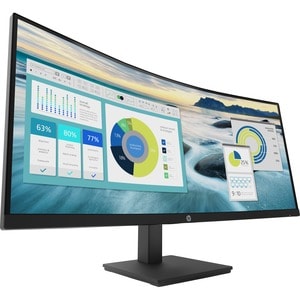 HP P34HC G4 34" Class WQHD Curved Screen LCD Monitor - 21:9 - Black - 34" Viewable - Vertical Alignment (VA) - Edge LED Ba